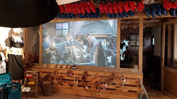 Switchable technology in The Wooden Shoe Factory in Volendam, Netherlands being used for projection and privacy Switchable technology in The Wooden Shoe Factory in Volendam, Netherlands being used for projection and privacy